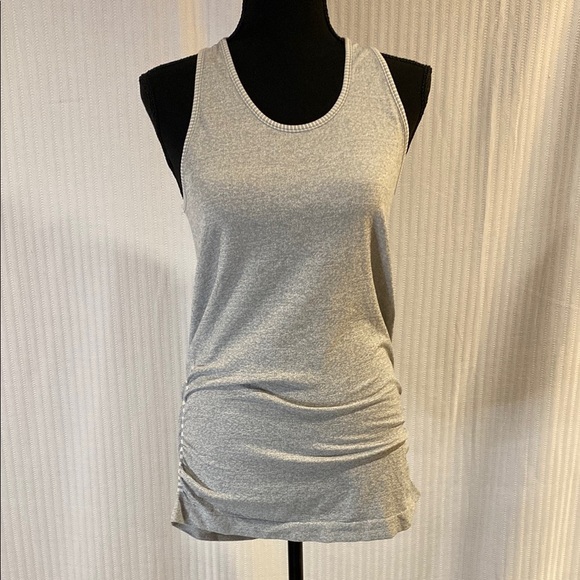Athleta Gray Fitted Ruched Tank Top - Picture 1 of 10